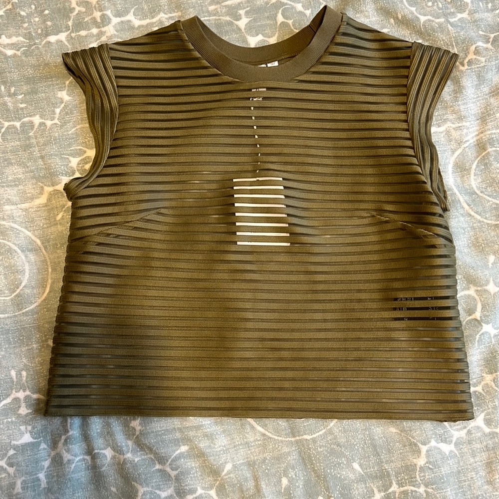 And Other Stories Green Transparent Crop Top